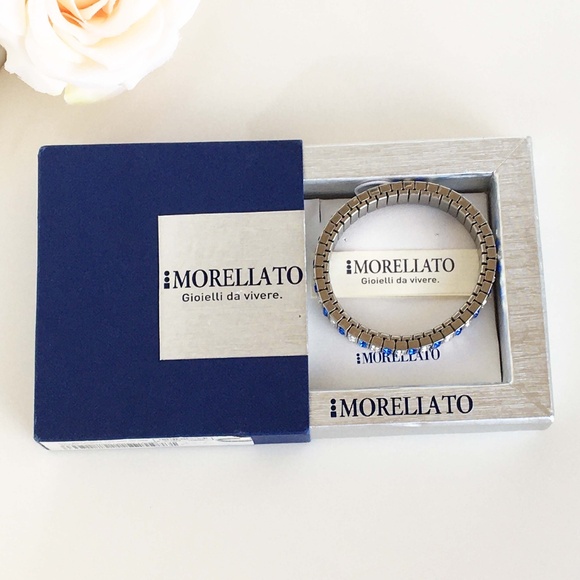 MORELLATO Stretch Stainless Steel Blue & White Sparkle Bracelet - Picture 13 of 13